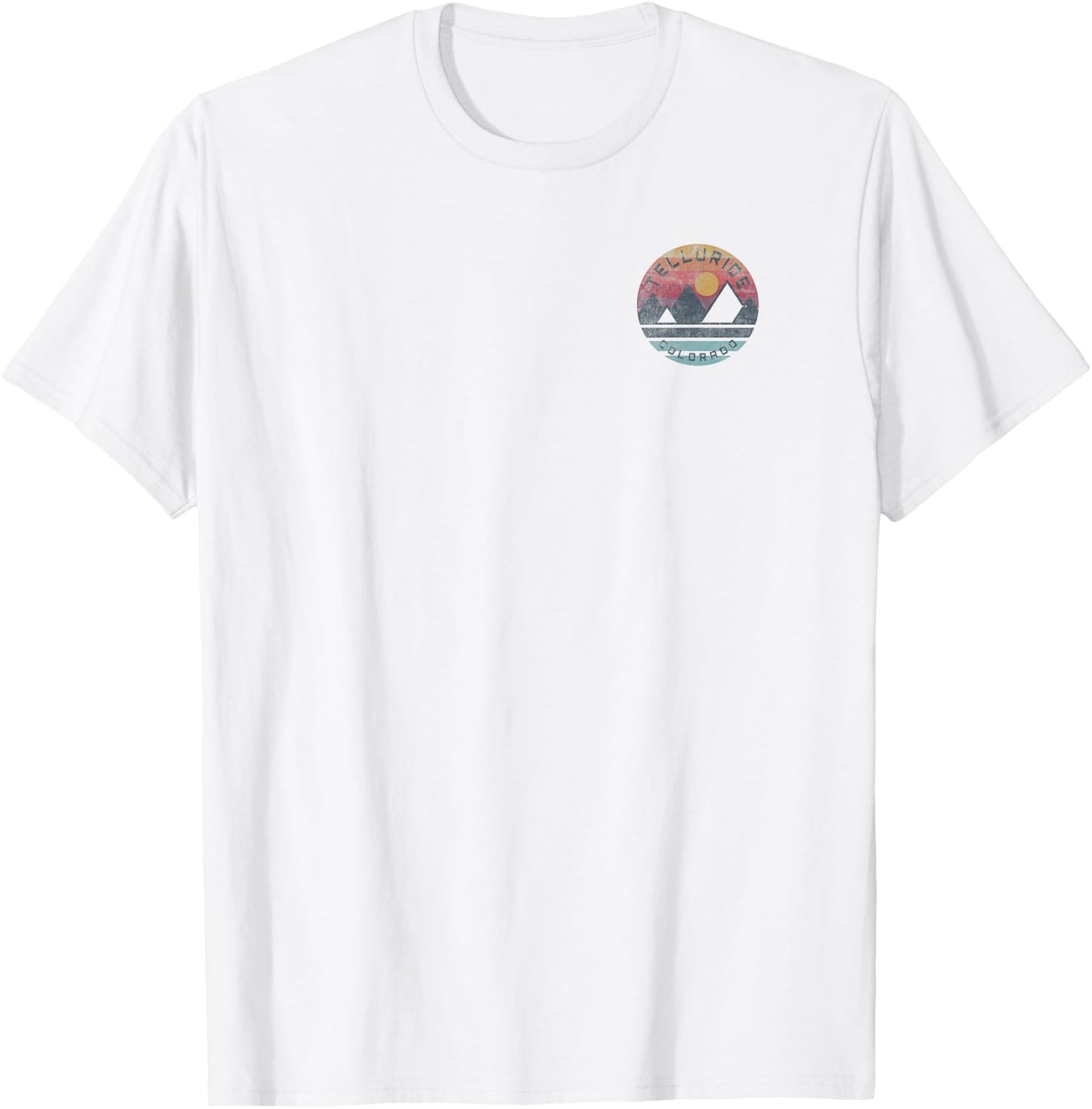 Telluride, Colorado Mountain Graphic T-Shirt - T-Shirt | White