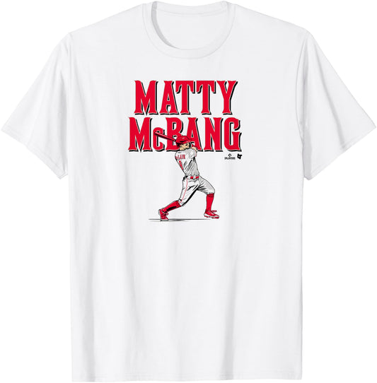Matt McLain - Matty McBang - Cincinnati Baseball T-Shirt - T-Shirt | White