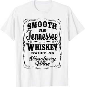 Smooth As Tennessee Whiskey Country Music 80s Wine Glasses T-Shirt - T-Shirt | White