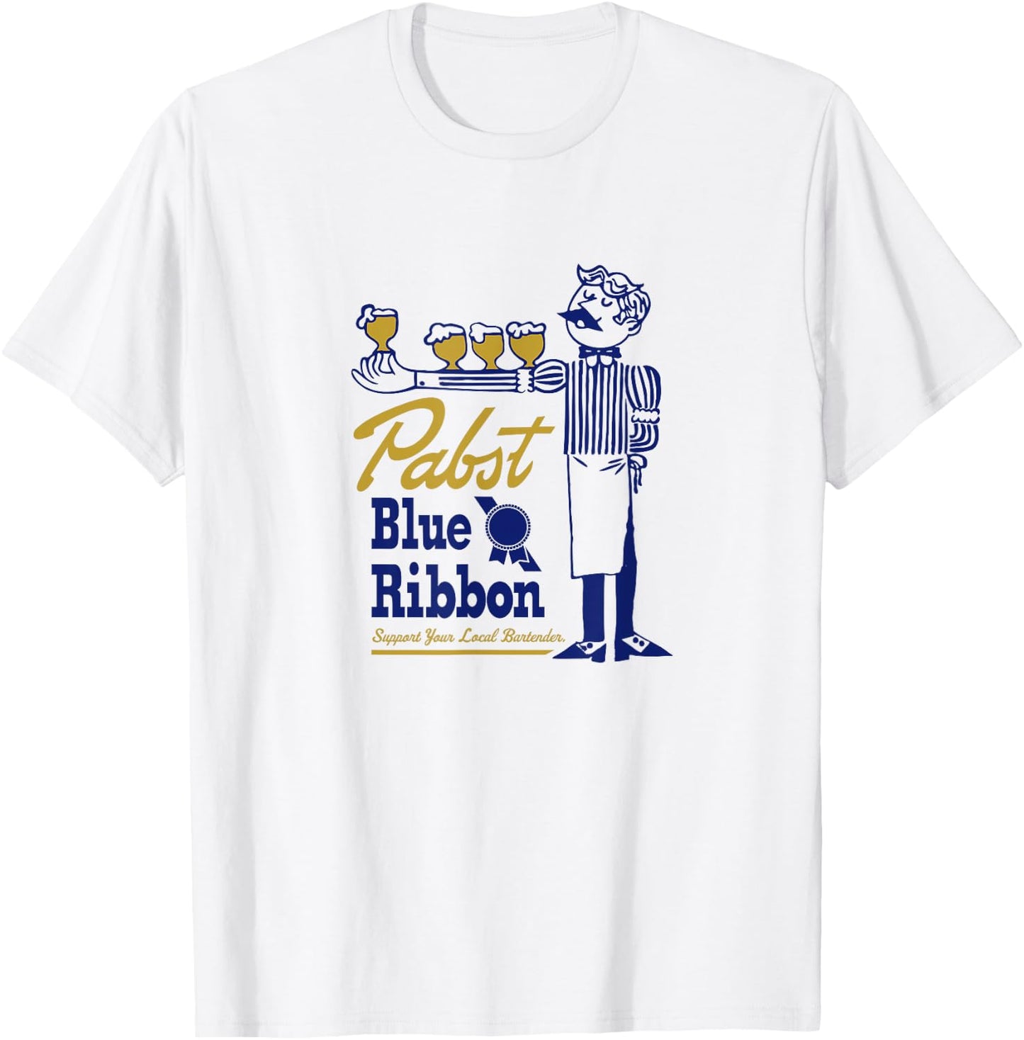 Pabst Blue Ribbon Classic Bartender T-Shirt - T-Shirt | White