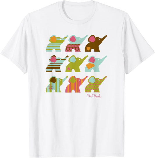Paul Frank Ellie The Elephant Grid Poster T-Shirt - T-Shirt | White