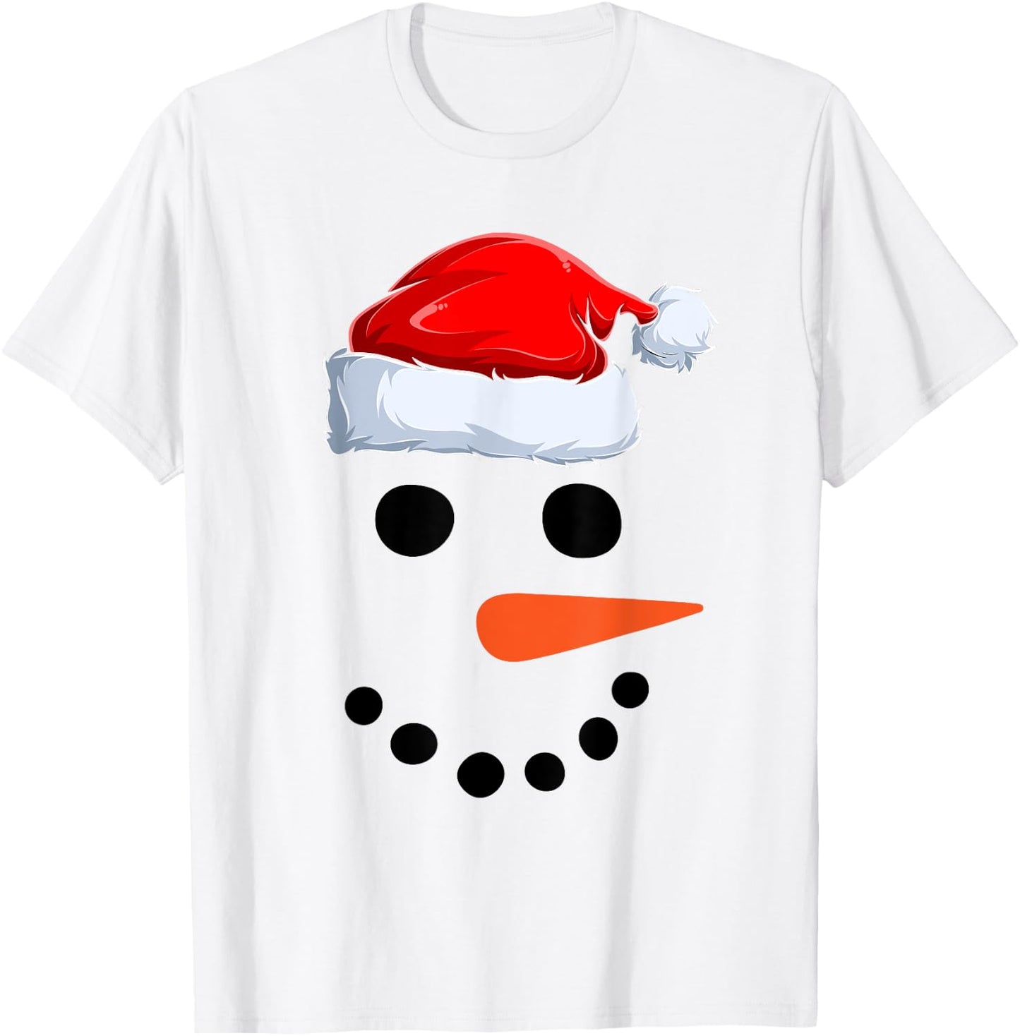 Winter Snowman Face Costume Christmas Snowman T-Shirt - T-Shirt | White