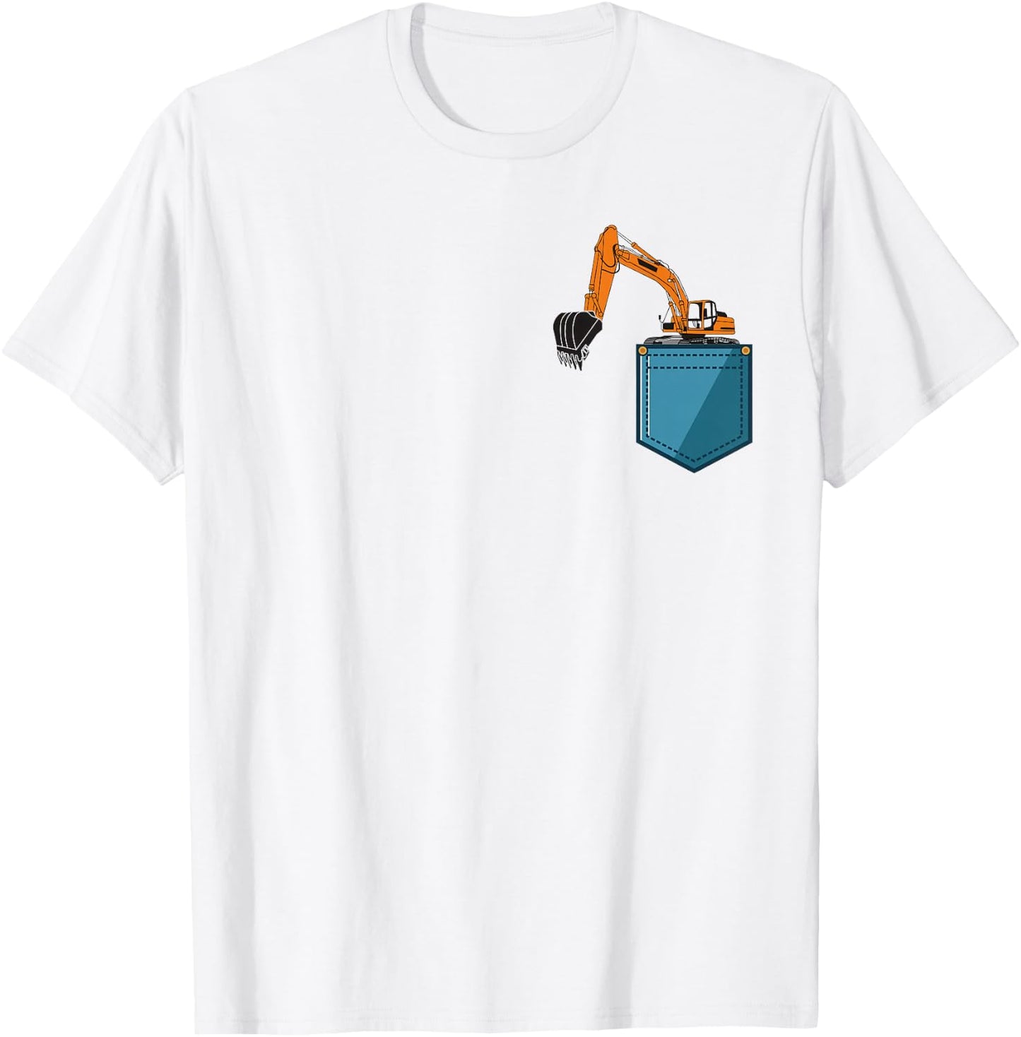 Construction Excavator Shirt for Boys Girls Men and Women T-Shirt - T-Shirt | White