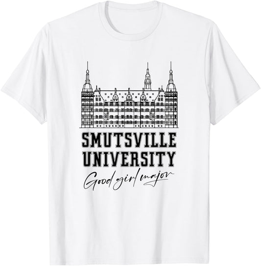 Smutsville University Good Girl Major Funny Smut Book Reader T-Shirt - T-Shirt | White