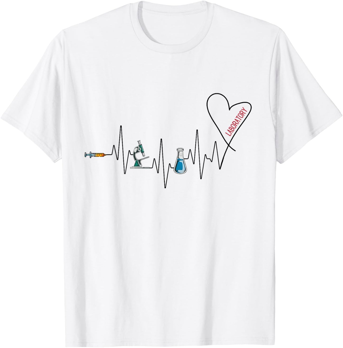 Laboratory Solving Medical Mysteries Women's Grey Hearts , Small, Short Sleeve, Classic Fit, Cotton 50% Polyester 50% T-Shirt - T-Shirt | White