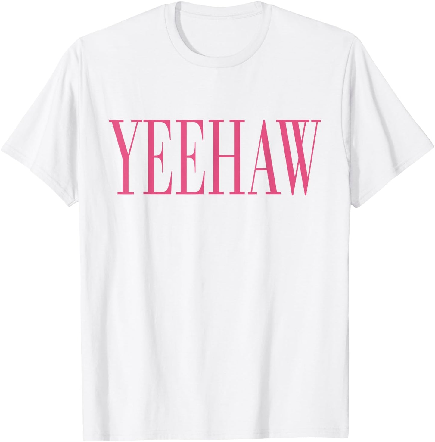Vintage Pink Yeehaw Preppy Cowgirl Country T-Shirt - T-Shirt | White
