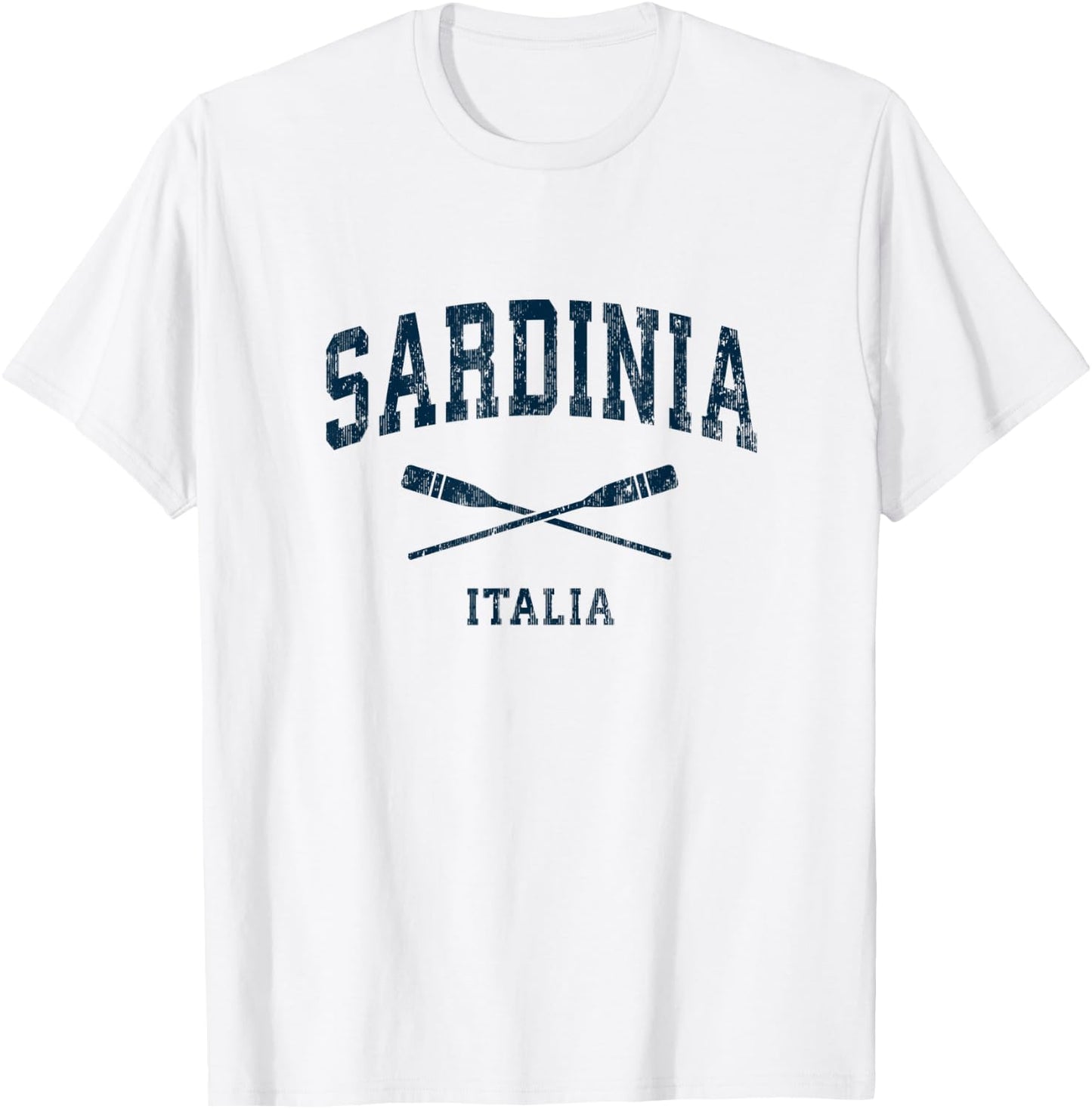 Sardinia Italy Vintage Nautical Paddles Sports Oars T-Shirt - T-Shirt | White