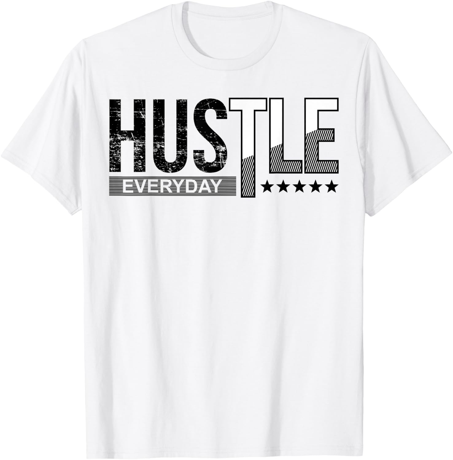Hustle and Motivate Everyday T-Shirt - T-Shirt | White