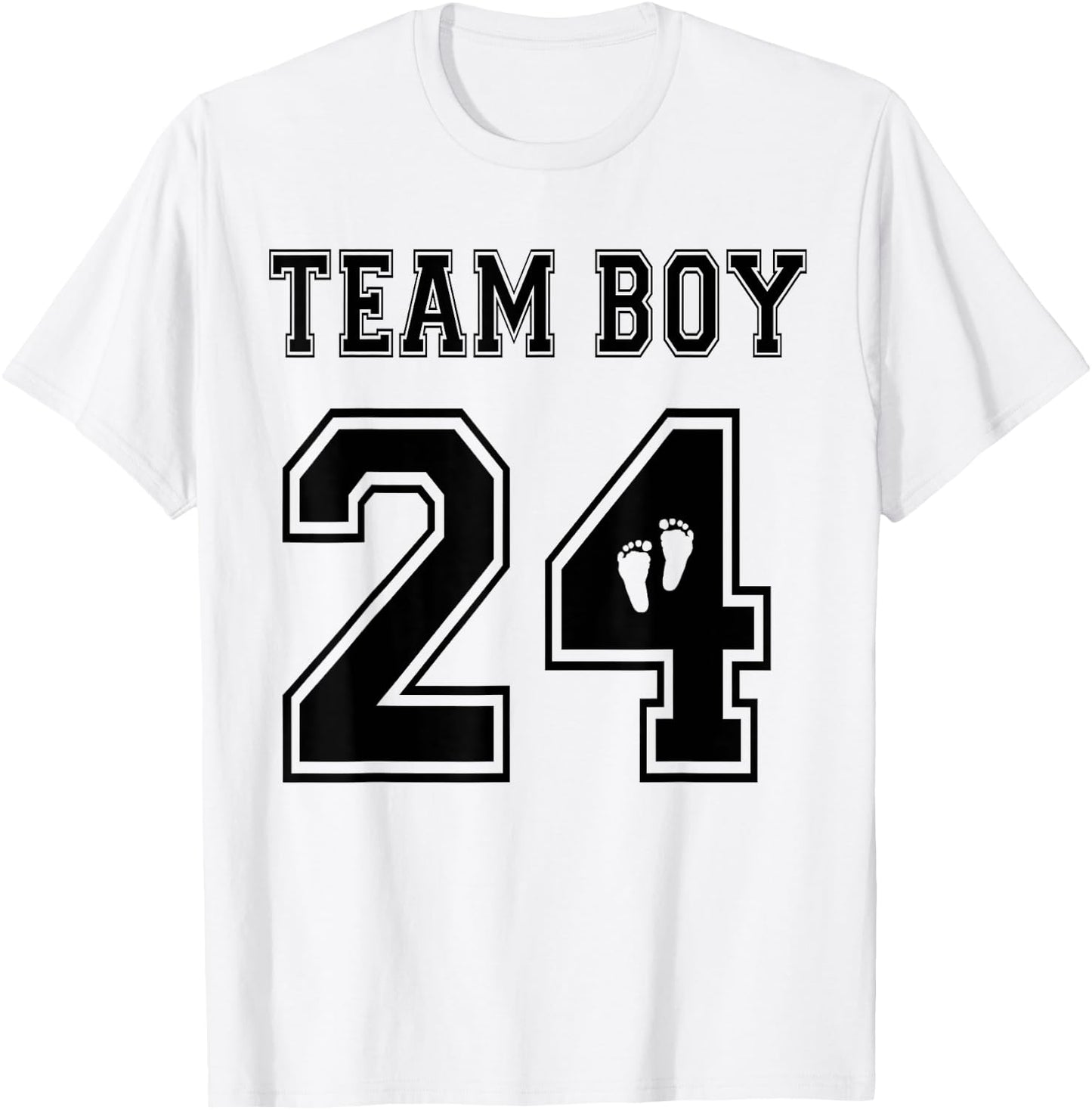 Team Boy 2024 Gender Reveal Boy Baby Shower Adoption T-Shirt - T-Shirt | White