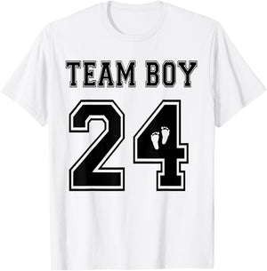 Team Boy 2024 Gender Reveal Boy Baby Shower Adoption T-Shirt - T-Shirt | White