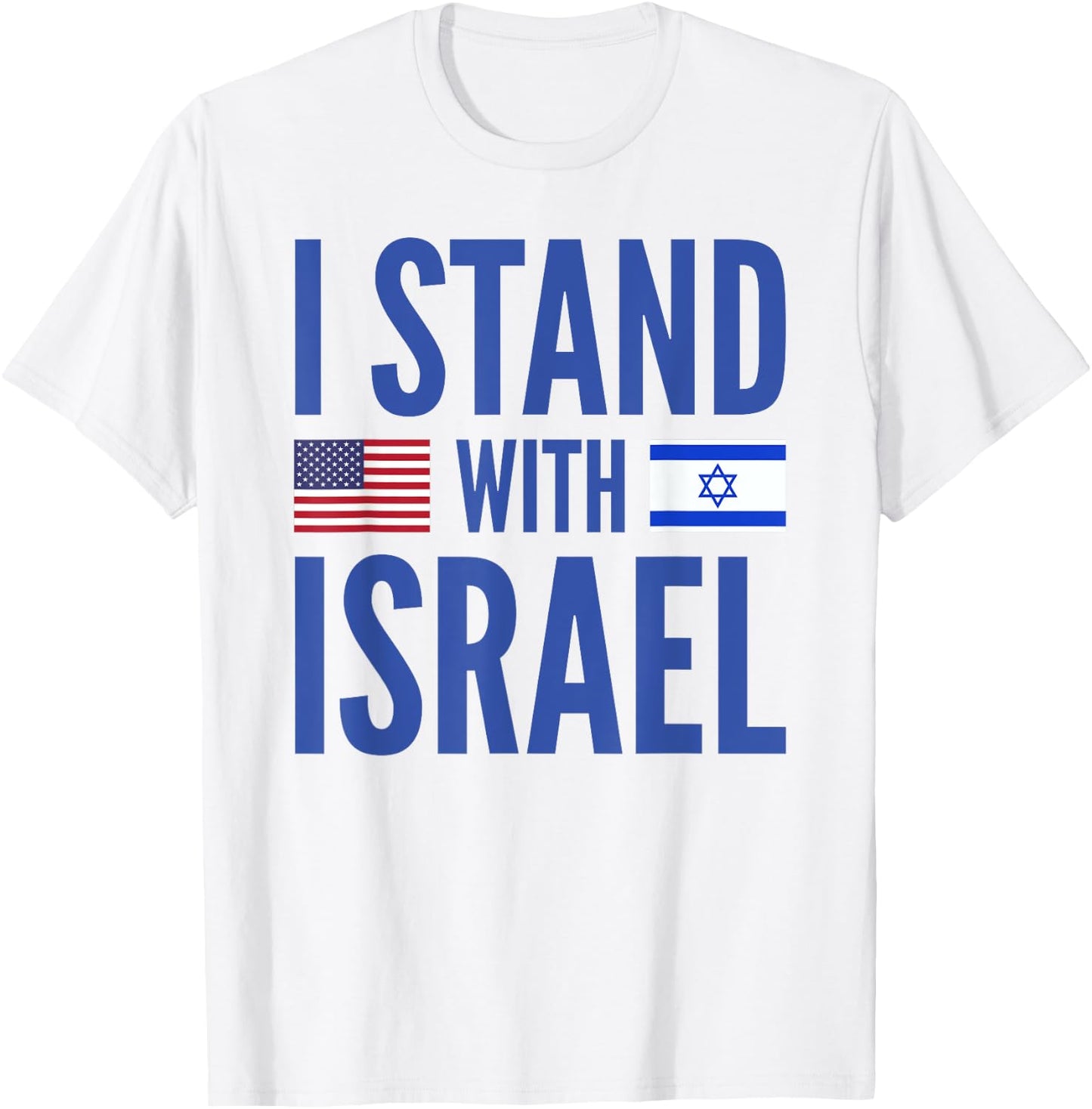 I Stand With Israel American-Israeli Flag T-Shirt - T-Shirt | White