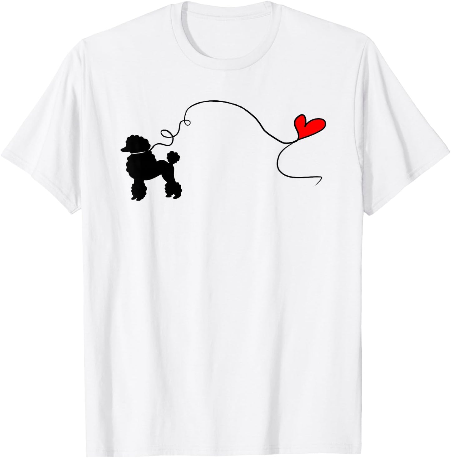 Sock Hop 50s Costume Poodle Shirt Cute Poodle 1950's Heart T-Shirt - T-Shirt | White
