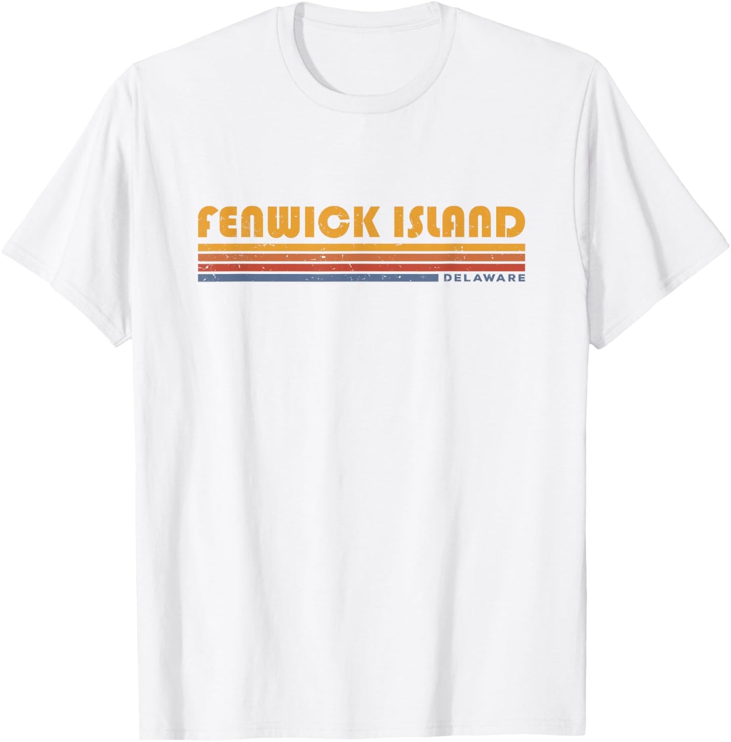 Vintage Fenwick Island, DE Delaware Retro 70s Style Vacay T-Shirt - T-Shirt | White