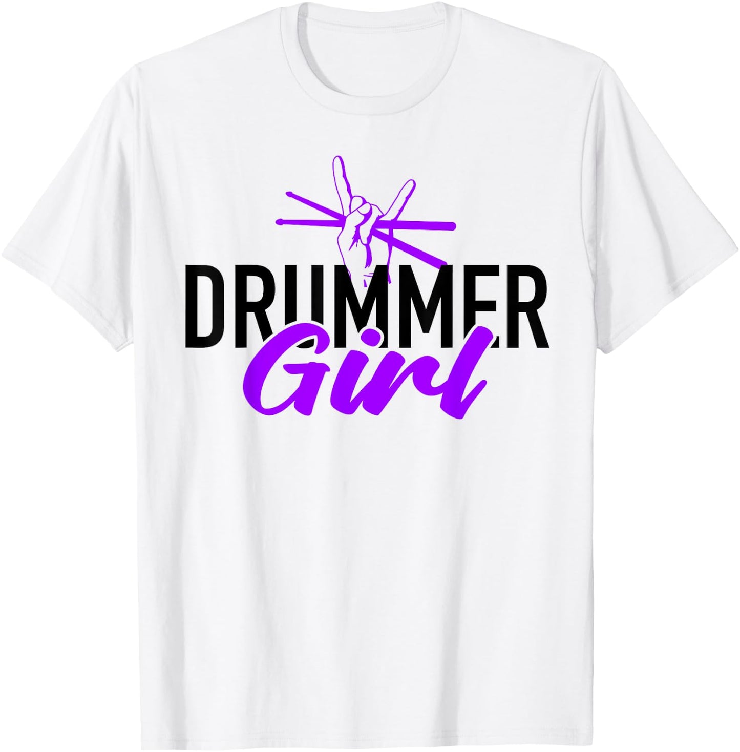 Drummer Girl Drum Set For Drumming And Percussionist T-Shirt - T-Shirt | White