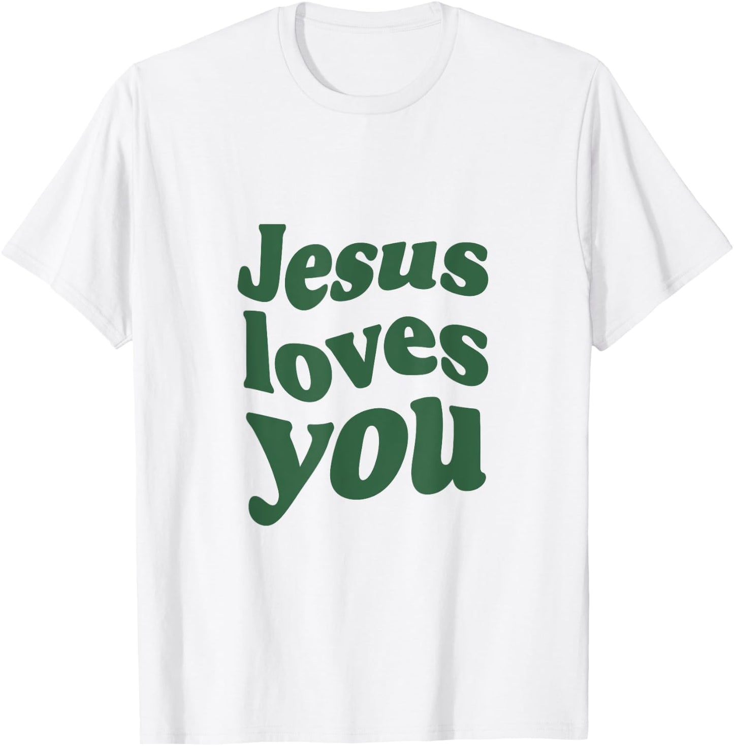 Jesus Loves You - Vintage Green T-Shirt - T-Shirt | White