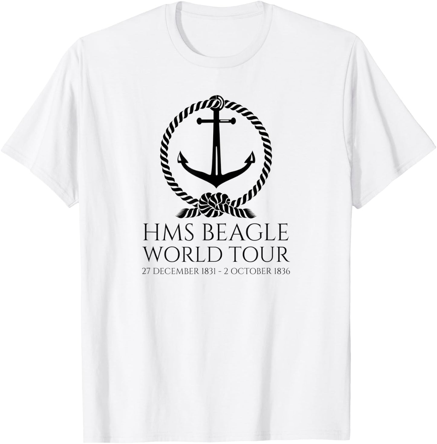 HMS Beagle World Tour - Charles Darwin - English History T-Shirt - T-Shirt | White