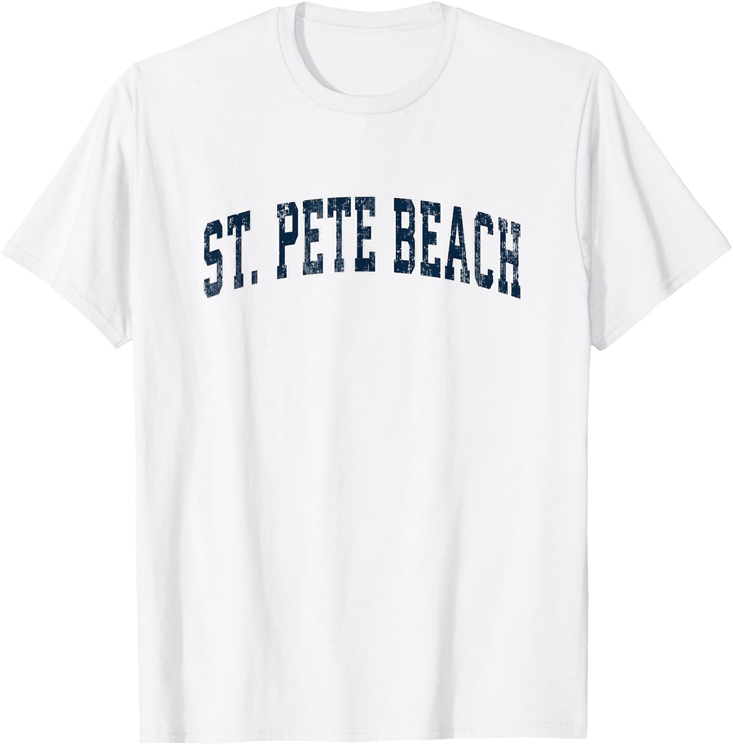 St. Pete Beach Florida FL Vintage Sports Design Navy Design T-Shirt - T-Shirt | White
