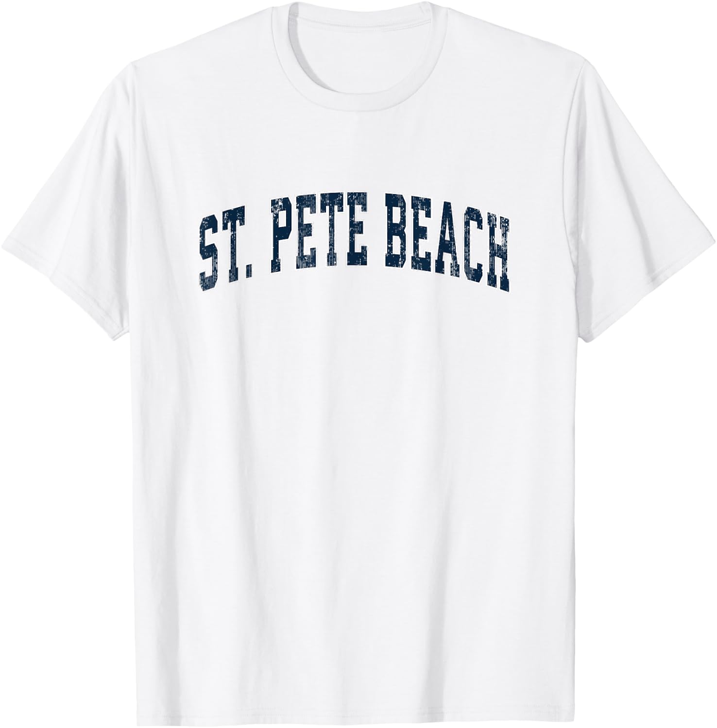 St. Pete Beach Florida FL Vintage Sports Design Navy Design T-Shirt - T-Shirt | White