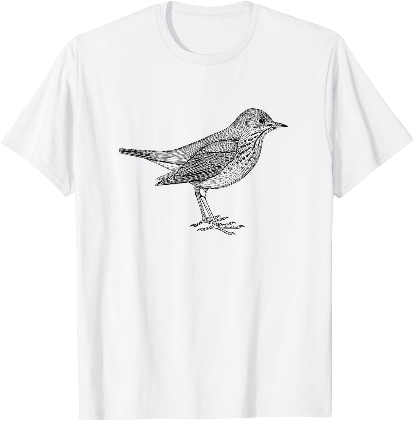 Hermit Thrush Bird Graphic Birdwatching T-Shirt - T-Shirt | White