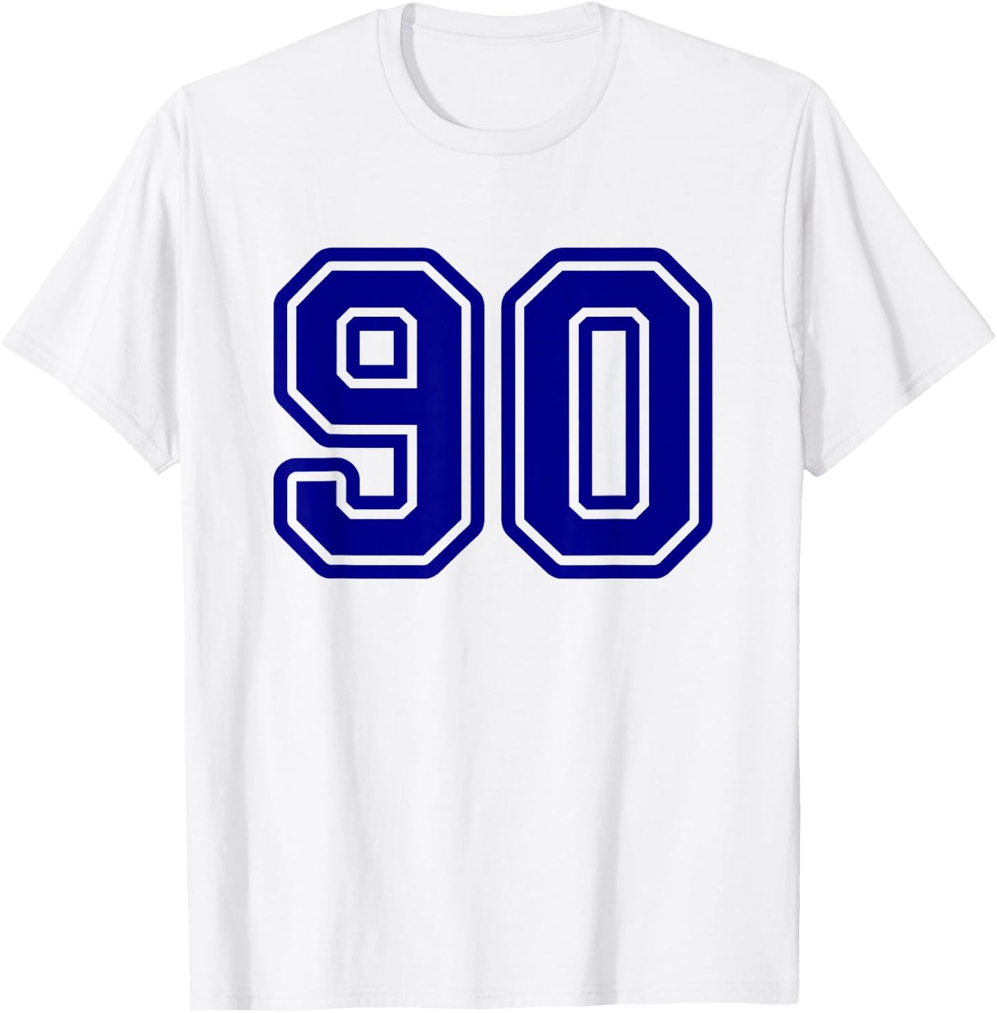 Number #90 Blue Sport Number 90 T-Shirt - T-Shirt | White