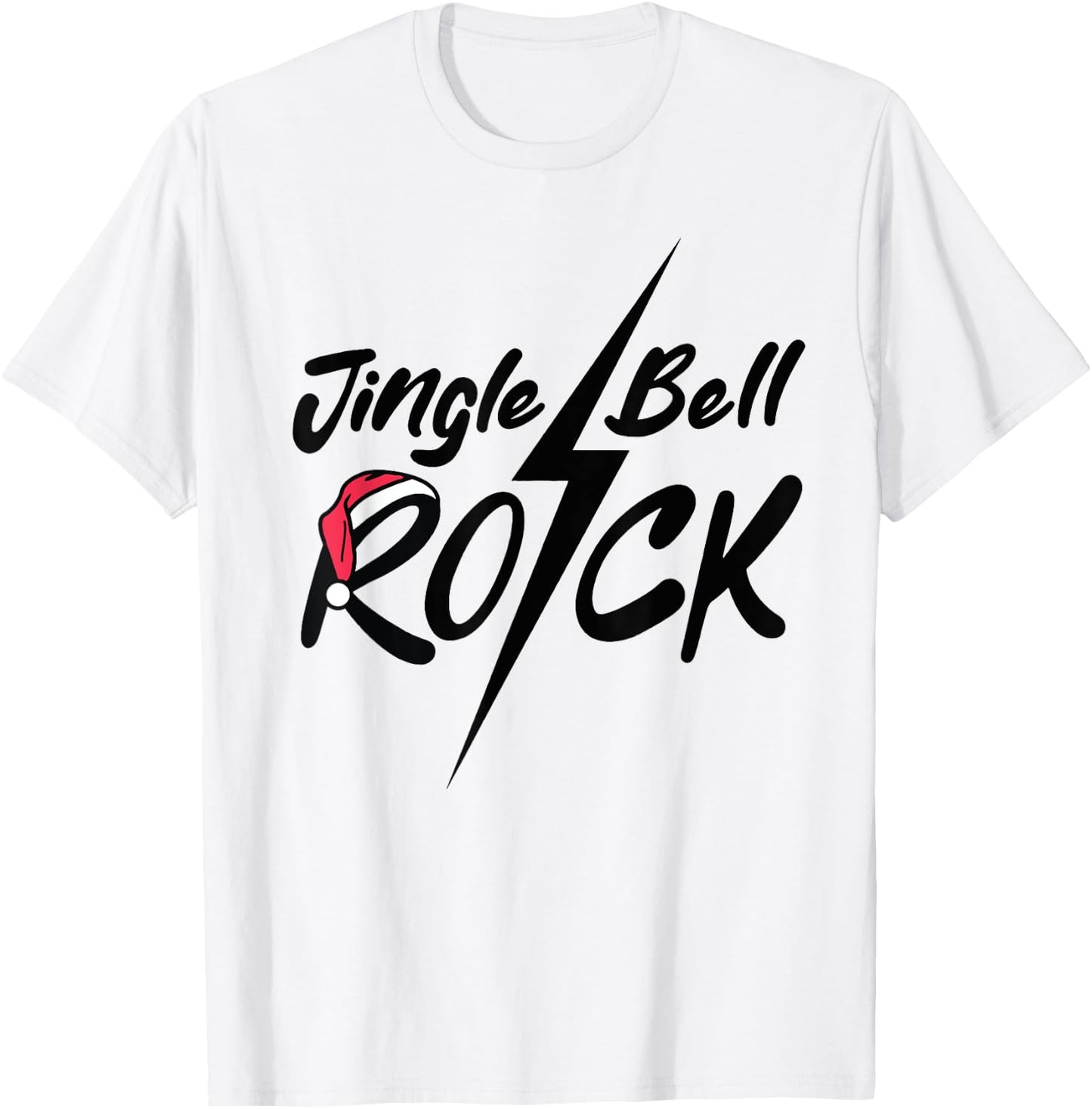 Jingle Bell Rock Rockin' Christmas Tree Retro Music T-Shirt - T-Shirt | White