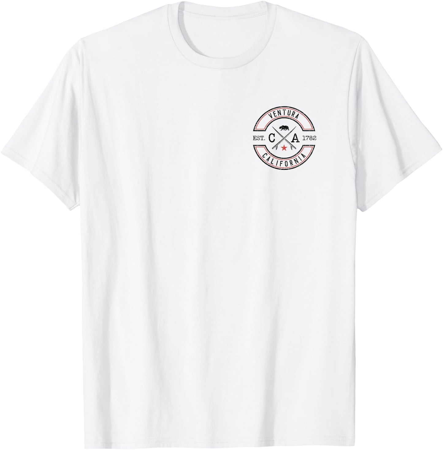 Ventura Beach California CA Retro Surfer Front & Back T-Shirt - T-Shirt | White