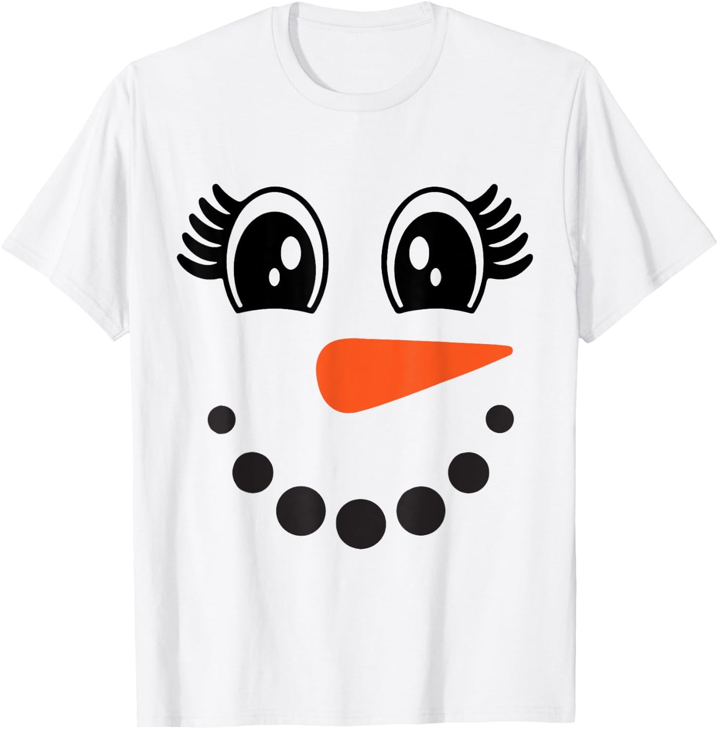 Snowman Girl Face For Girls Christmas Winter T-Shirt - T-Shirt | White