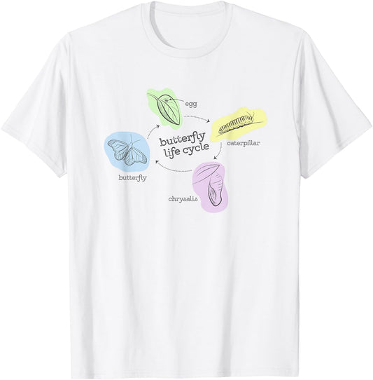 Butterfly Life Cycle T-Shirt - T-Shirt | White