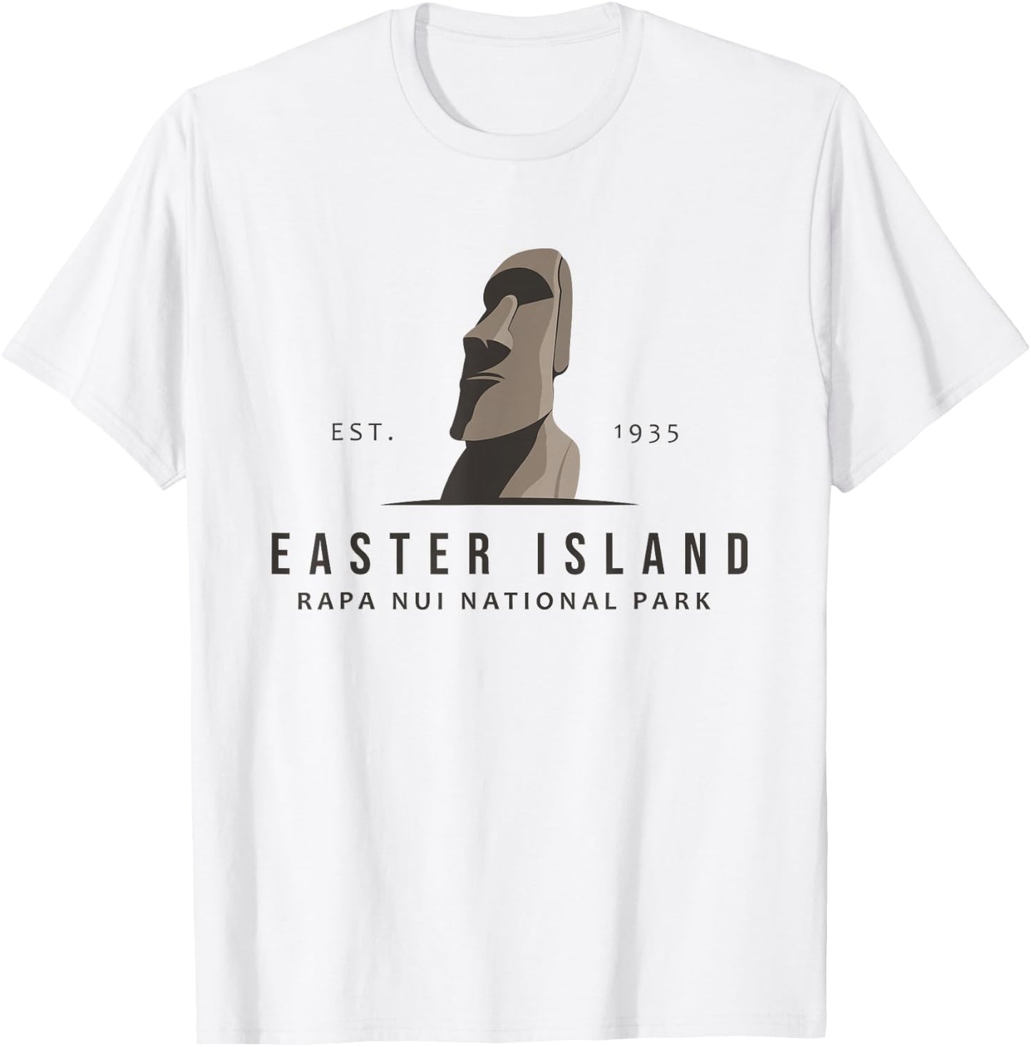 Easter Island Rapa Nui National Park Emblem Vintage T-Shirt - T-Shirt | White
