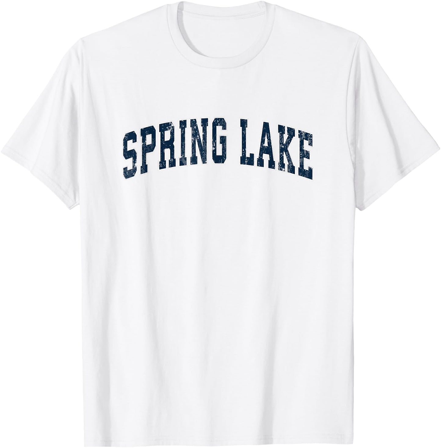 Spring Lake Michigan MI Vintage Sports Design Navy Design T-Shirt - T-Shirt | White