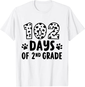 102 Day Of 2nd Grade Dalmatian Dog Lovers 102 Days 2nd Grade T-Shirt - T-Shirt | White