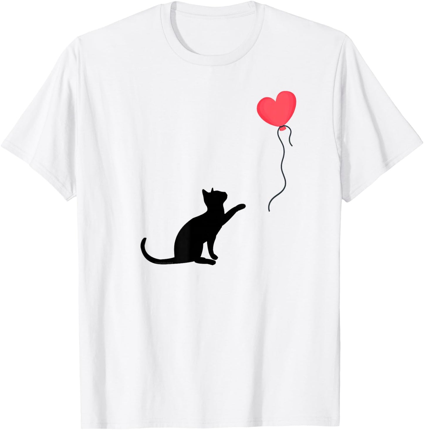 Cute Cat or Kitten Heart Balloon Cat Mom Cat Dad T-Shirt - T-Shirt | White