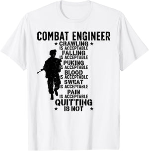 Combat Engineer Combat Engineering T-Shirt - T-Shirt | White