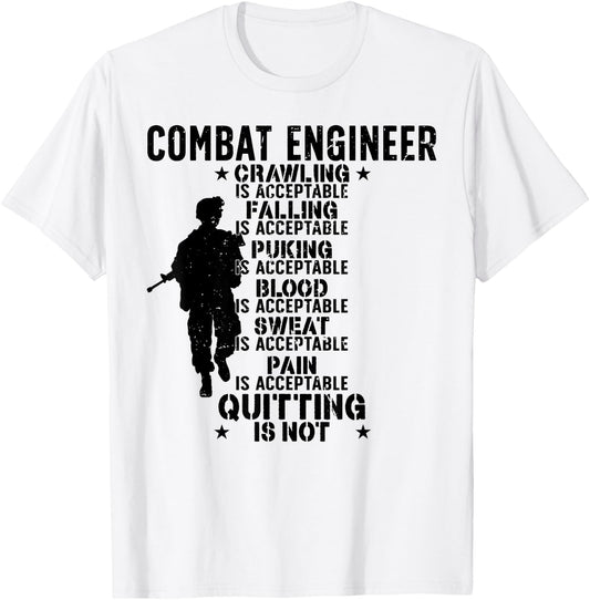 Combat Engineer Combat Engineering T-Shirt - T-Shirt | White