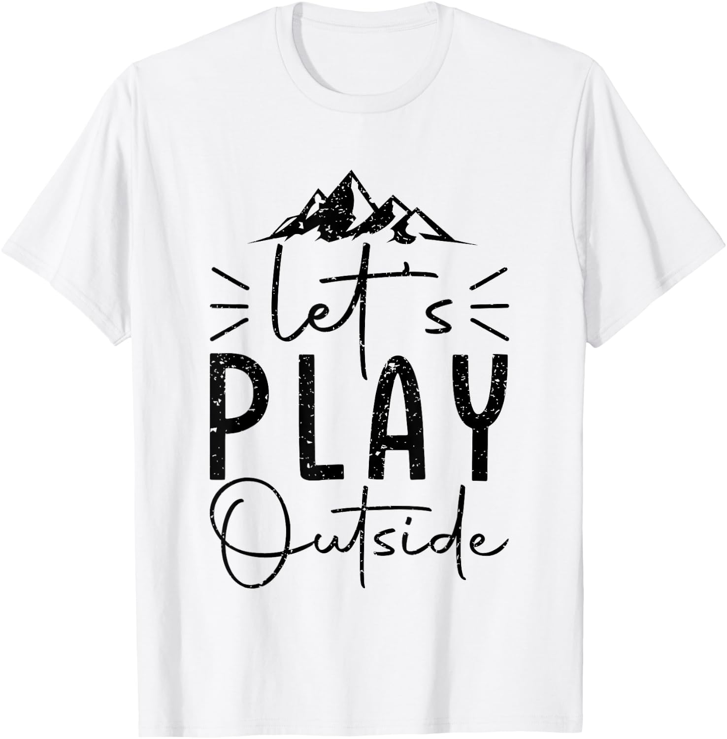 Funny let’s play outside hiking lovers Gifts hiker T-Shirt - T-Shirt | White