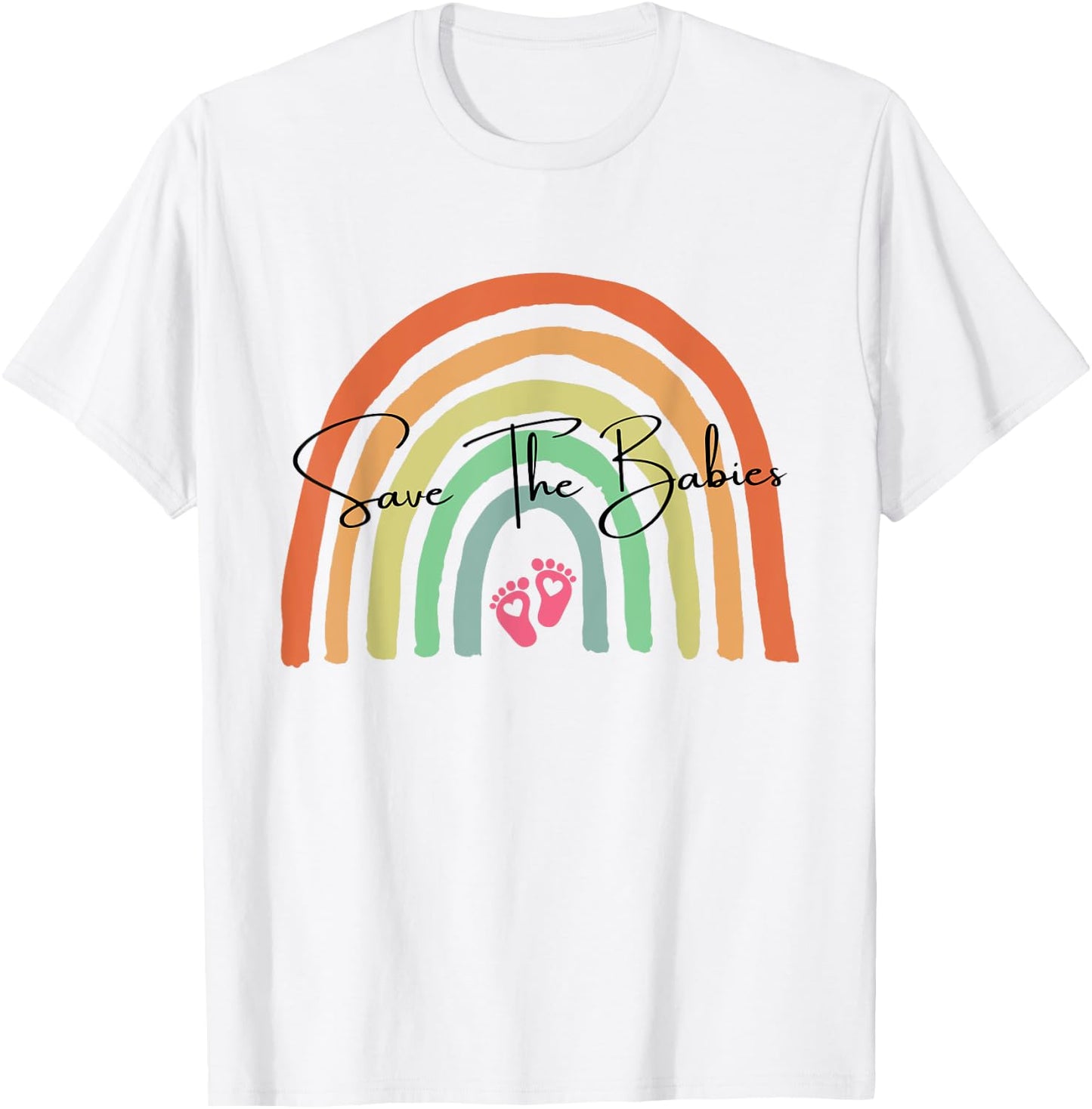 Pro Life Save The Babies Rainbow Women Kids T-Shirt - T-Shirt | White