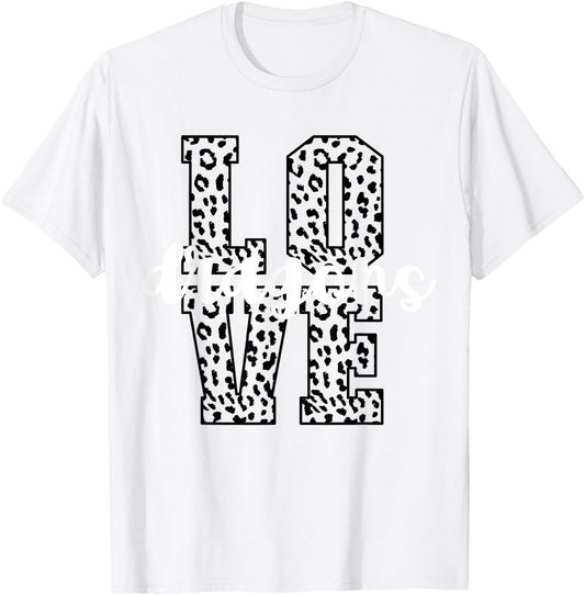 Dragons Love Team Mascot School Spirit Game Night Leopard T-Shirt - T-Shirt | White