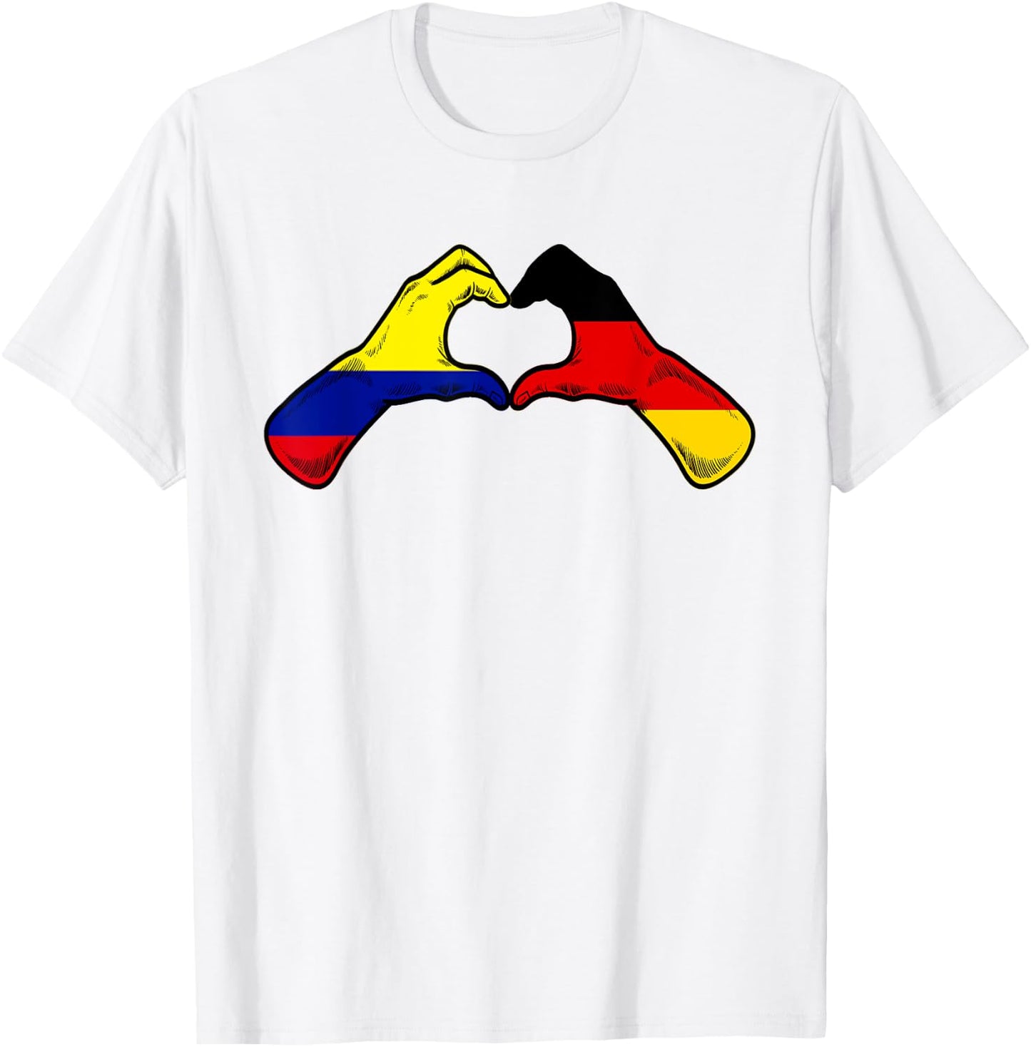 Colombia Germany Flag - Colombian German Heart T-Shirt - T-Shirt | White