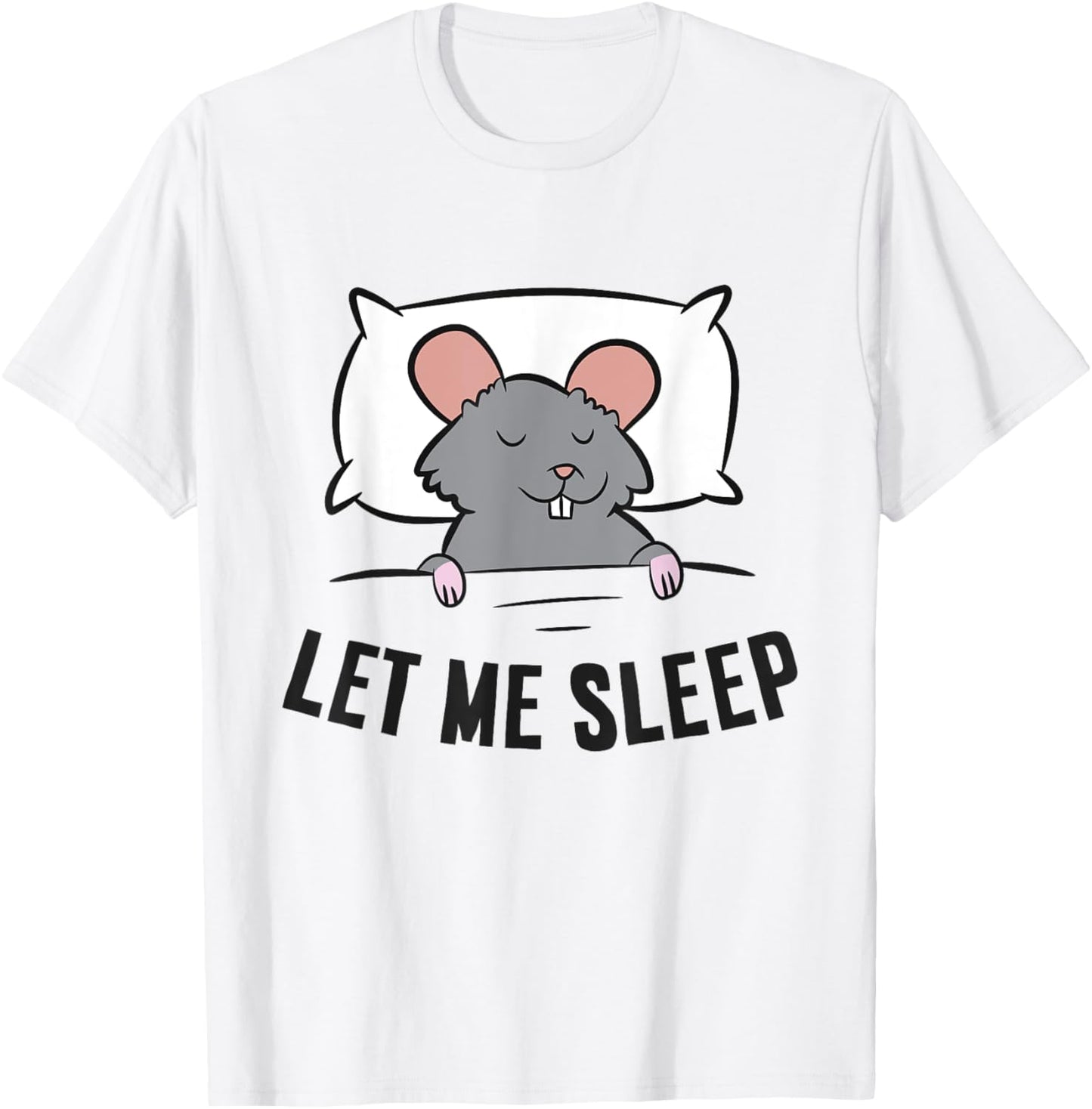 Tired Rat Let Me Sleep Funny Rat Pajama T-Shirt - T-Shirt | White