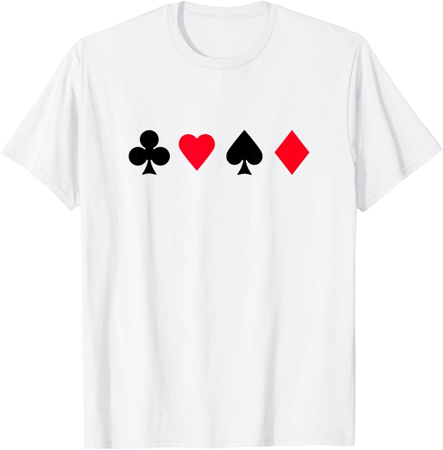 Clubs Spades Hearts Diamonds Playing Card Casino T-Shirt - T-Shirt | White