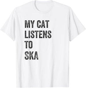 My Cat Listens To Ska Music T-Shirt - T-Shirt | White