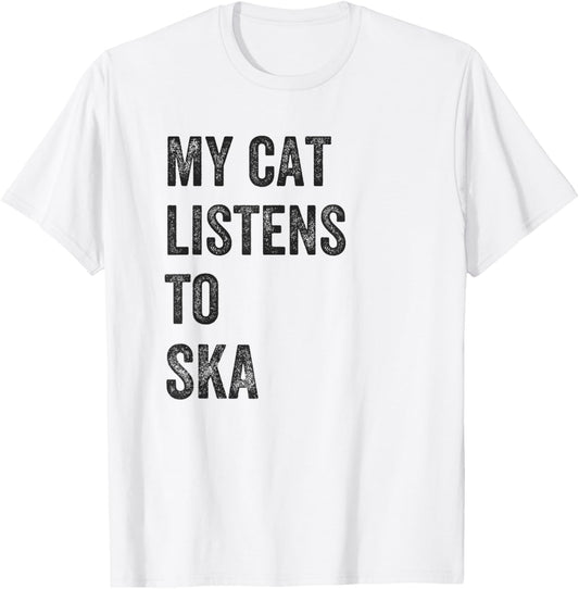 My Cat Listens To Ska Music T-Shirt - T-Shirt | White