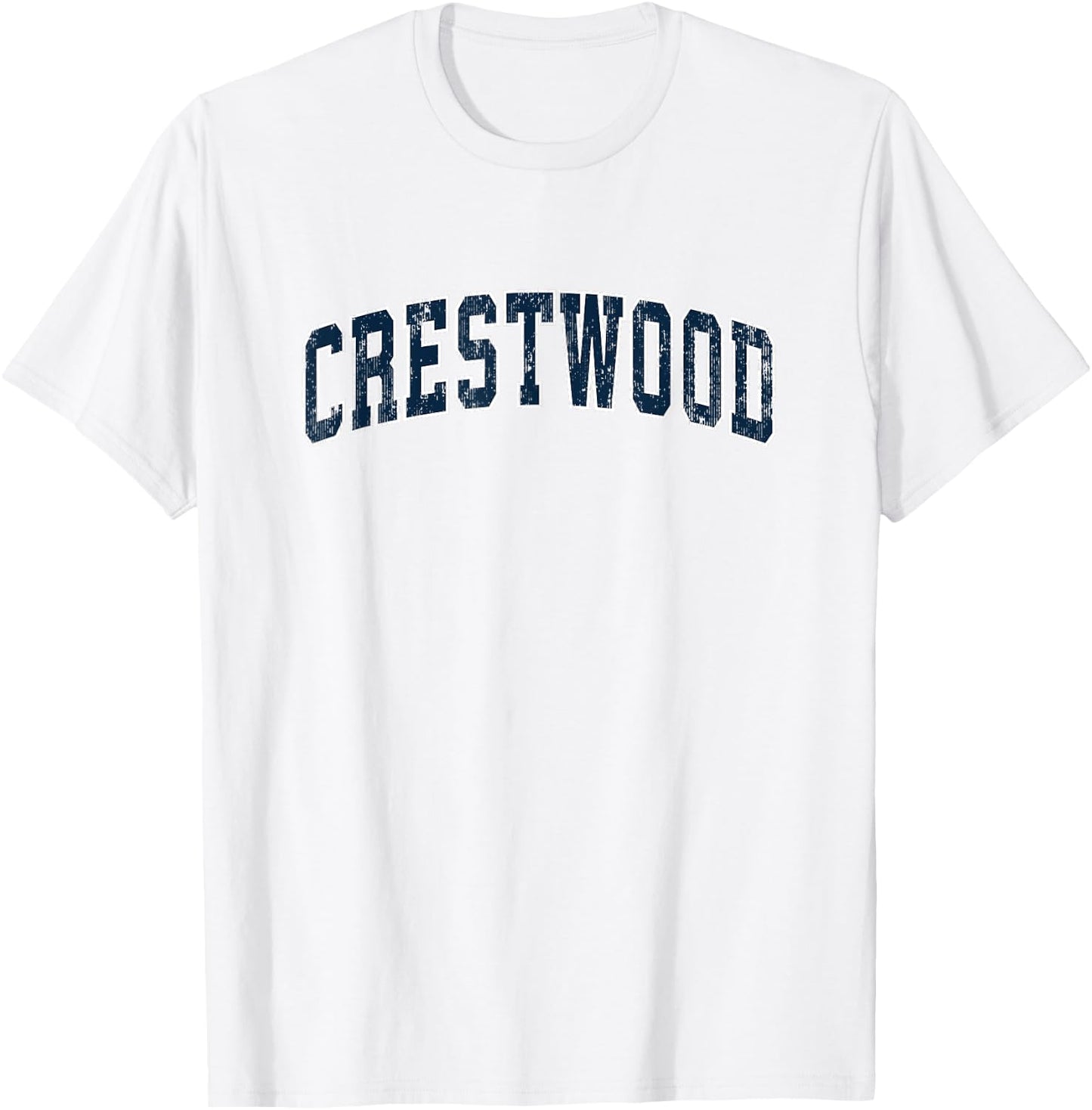 Crestwood Missouri MO Vintage Sports Design Navy Design T-Shirt - T-Shirt | White