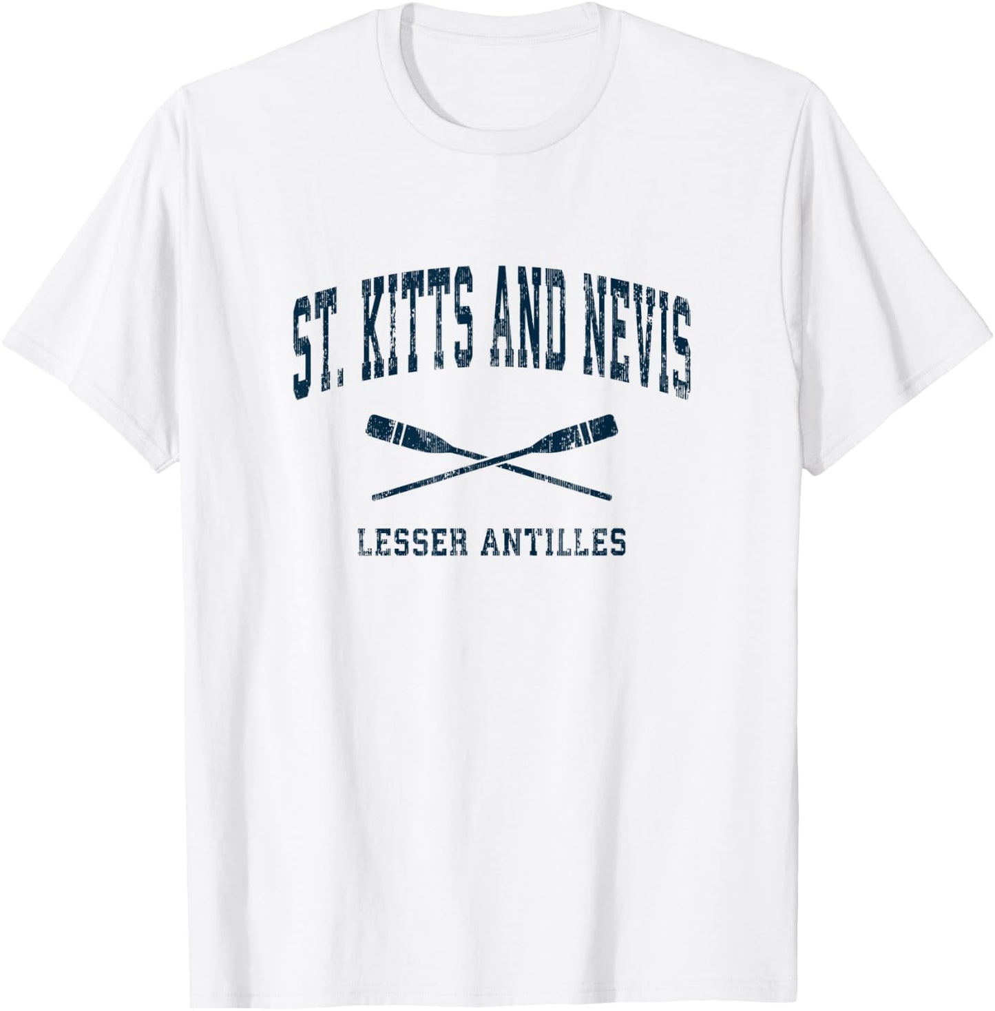 St. Kitts and Nevis Vintage Nautical Paddles Sports Oars T-Shirt - T-Shirt | White