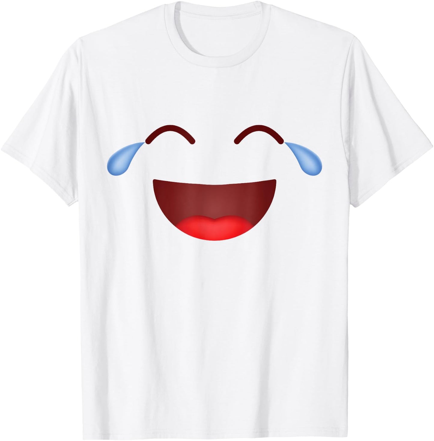 Group Costume Halloween Team Outfit Teary Laughing Emoticon T-Shirt - T-Shirt | White