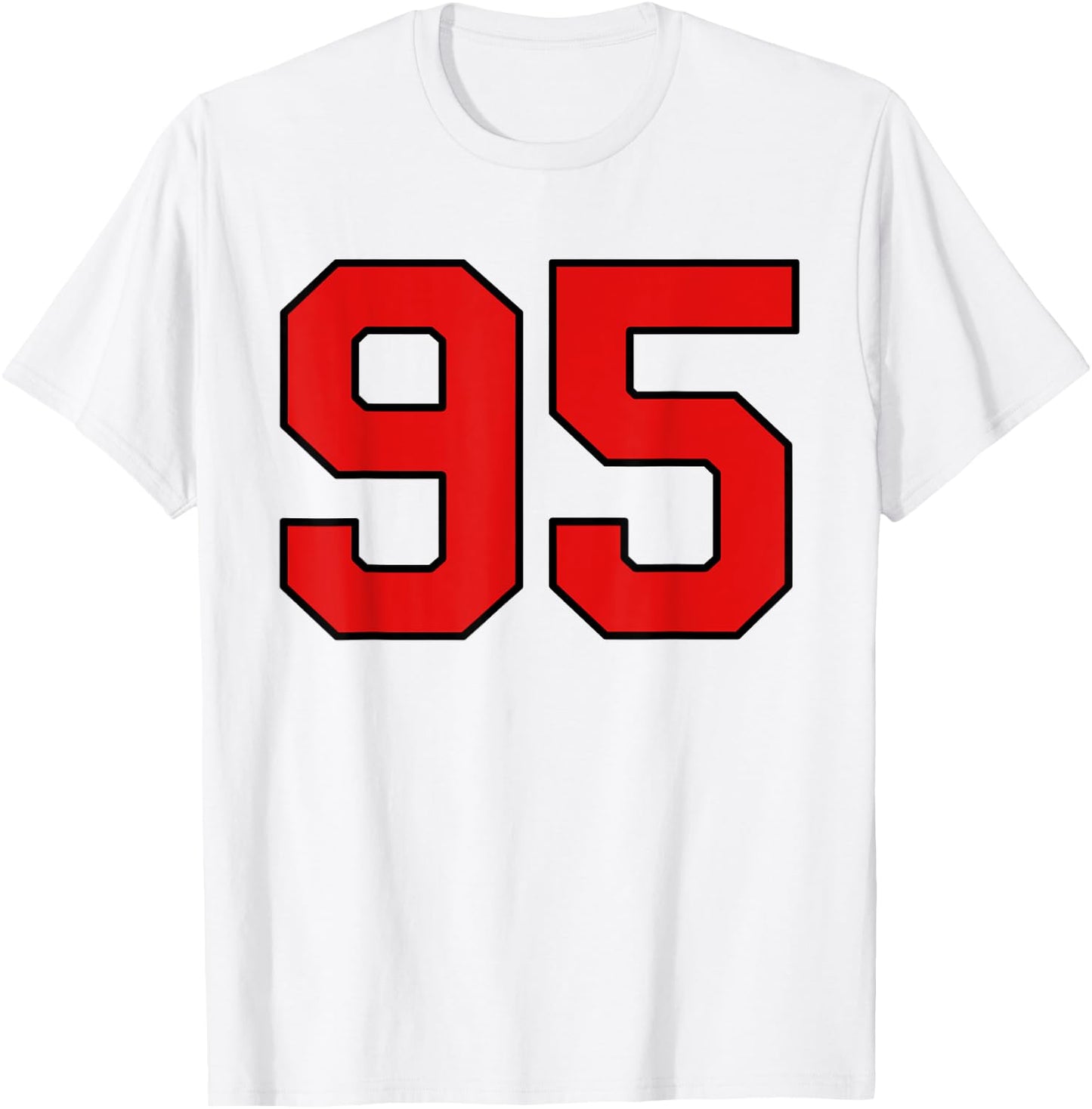 Lucky Number 95 Classic College American Varsity Fan Player T-Shirt - T-Shirt | White