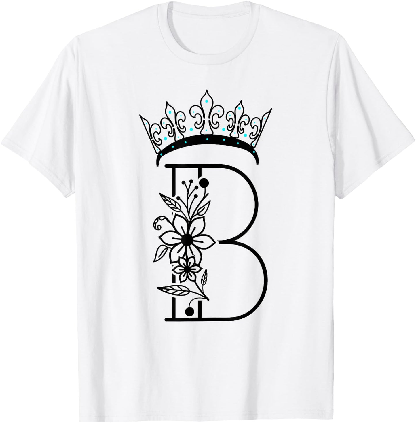 Queen B Bee Letter B Crown Alphabet Monogram Bride Bee Lover T-Shirt - T-Shirt | White
