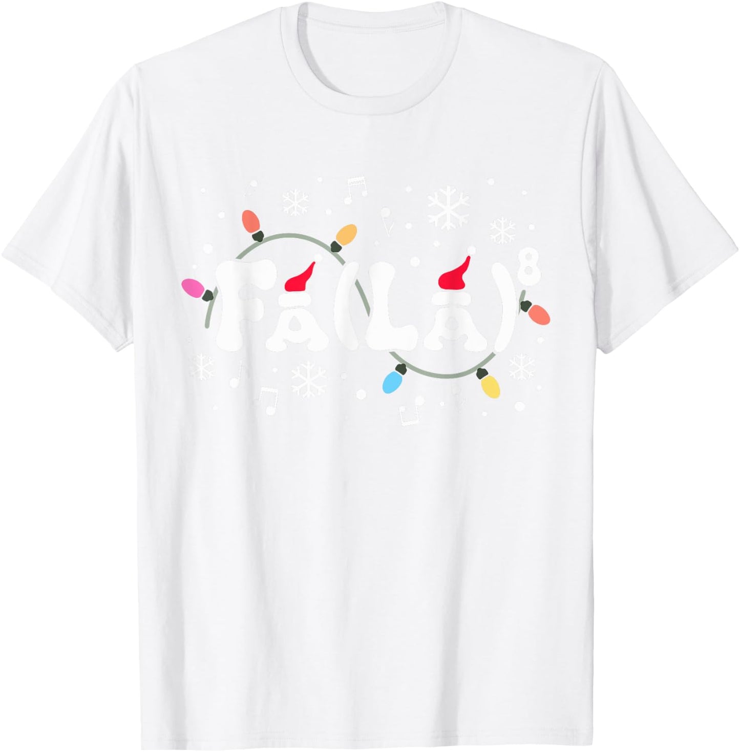 Fa La 8 Christmas Music Teacher Student Santa Funny Music Men Women Kids T-Shirt - T-Shirt | White