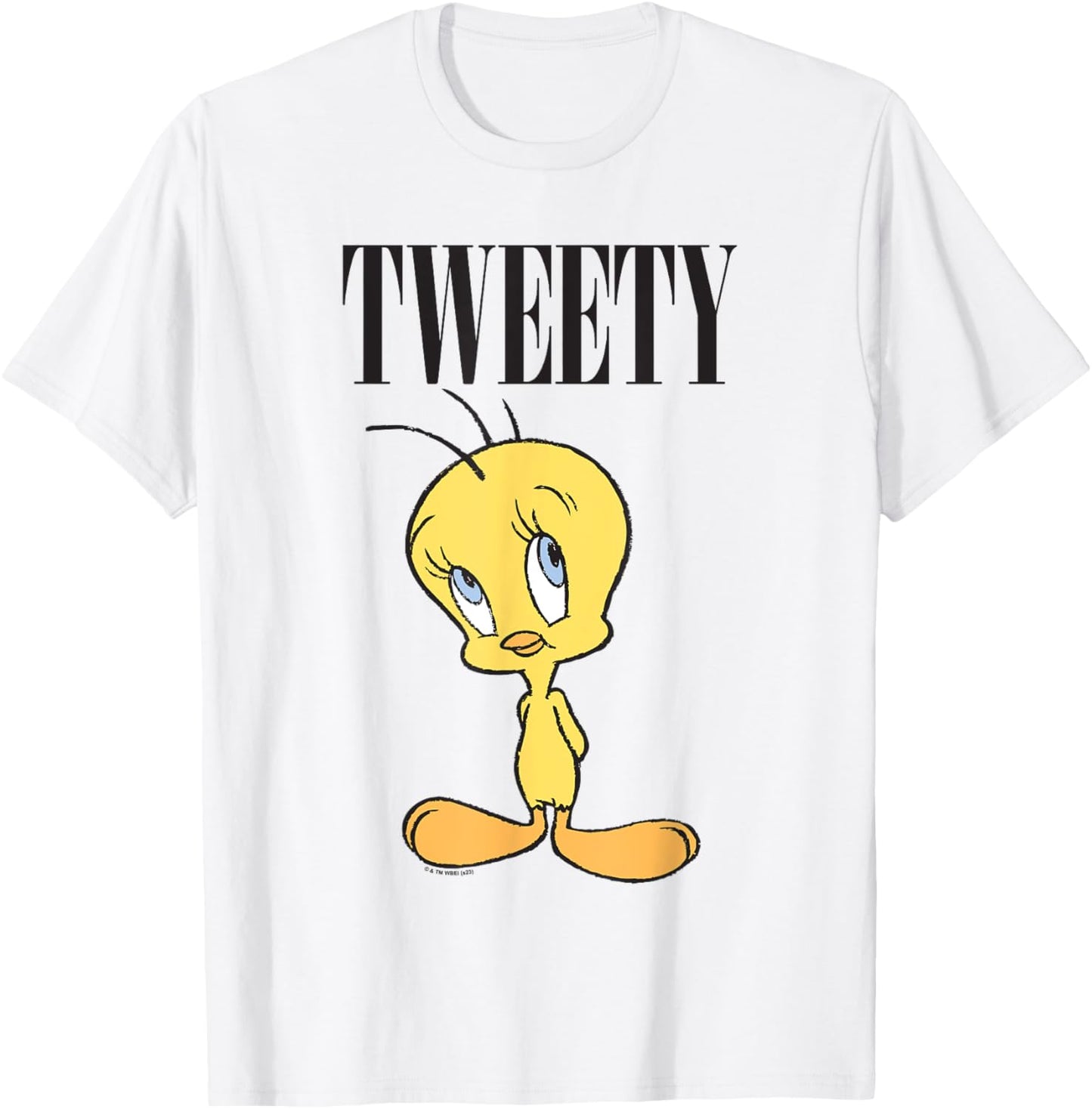 Looney Tunes Tweety Full Body Cute Portrait T-Shirt - T-Shirt | White