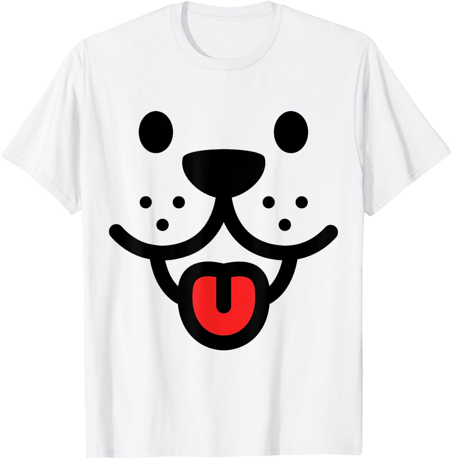 Cute Smiling Dog Face T-Shirt - T-Shirt | White